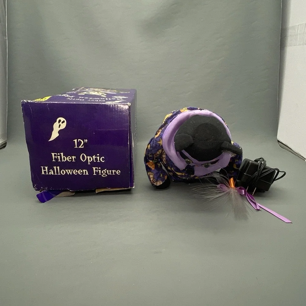 Vintage Halloween Fiber Optic Black Cat 12